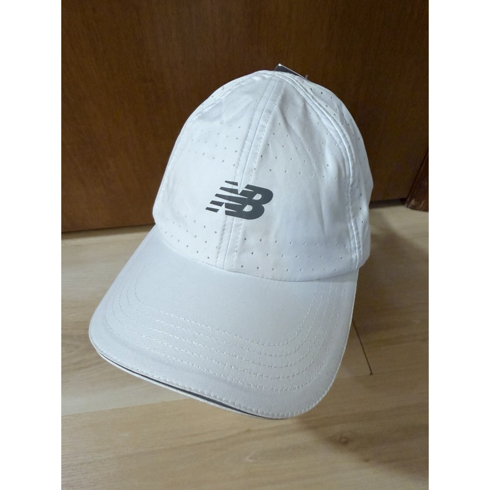 New Balance White Baseball Cap Adjustable Strap Logo One Size Hat
